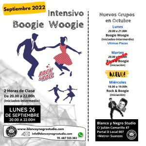Intensivo de Boogie Woogie SEPTIEMBRE 2022 en Blanco y Negro Studio @ Blanco y Negro Studio