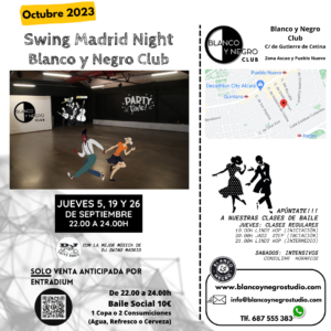 Clases de Baile y Eventos de Swing, Lindy Hop , Jazz Step y Rock & Roll en Madrid. 