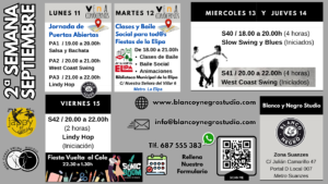 Clases de Baile y Eventos de Swing, Lindy Hop, Rock & Roll, West Coast Swing, Salsa y Bachata en Madrid.