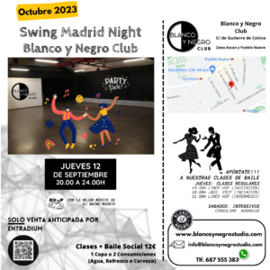 Clases de Baile y Eventos. Swing, Lindy Hop, Jazz Step y RocK & Roll en Madrid.